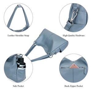 CHERISH KISS Shoulder Bag for Women Genuine Leather Purses and Handbags Ladies Hobo Bags Crossbody Satchel(K29 Blue-1)