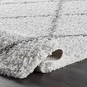 nuLOOM Tess Moroccan Shag Area Rug, 6' Square, White