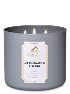 white barn marshmallow fireside candle ~ 3 wick jar from bath and body