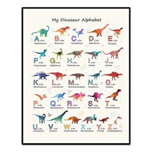 8x10inch print, dinosaur alphabet print, dinosaur wall art, toddler room decor, dinosaur gift for kids, alphabet prints, abc print, classroom decor, 8×10 inch unframed (8x10 inch)