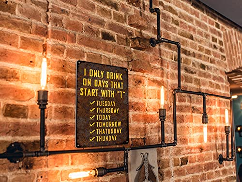ALREAR Funny Man Cave Metal Tin Signs Bar Decor Accessories Beer Club Wall Decorations I Only Drink on Days That Start with T Aluminum 8x12 Inches