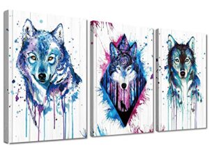 canvas wall art for living room bedroom family bathroom wall decor, modern abstract paintings animal wolf wall pictures 3 piece wall prints artworks office decoration, fashion home wall decorations