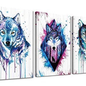 Canvas Wall Art for Living Room Bedroom family bathroom Wall decor, modern Abstract paintings animal Wolf wall Pictures 3 piece Wall Prints Artworks office Decoration, fashion Home wall Decorations