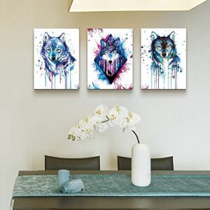 Canvas Wall Art for Living Room Bedroom family bathroom Wall decor, modern Abstract paintings animal Wolf wall Pictures 3 piece Wall Prints Artworks office Decoration, fashion Home wall Decorations