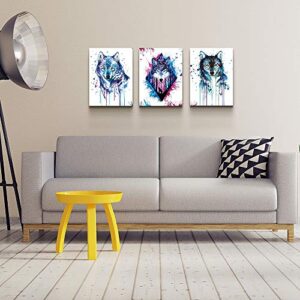 Canvas Wall Art for Living Room Bedroom family bathroom Wall decor, modern Abstract paintings animal Wolf wall Pictures 3 piece Wall Prints Artworks office Decoration, fashion Home wall Decorations