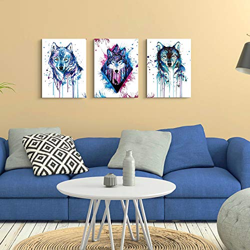 Canvas Wall Art for Living Room Bedroom family bathroom Wall decor, modern Abstract paintings animal Wolf wall Pictures 3 piece Wall Prints Artworks office Decoration, fashion Home wall Decorations