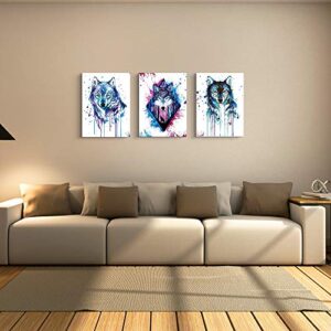 Canvas Wall Art for Living Room Bedroom family bathroom Wall decor, modern Abstract paintings animal Wolf wall Pictures 3 piece Wall Prints Artworks office Decoration, fashion Home wall Decorations