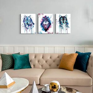 Canvas Wall Art for Living Room Bedroom family bathroom Wall decor, modern Abstract paintings animal Wolf wall Pictures 3 piece Wall Prints Artworks office Decoration, fashion Home wall Decorations