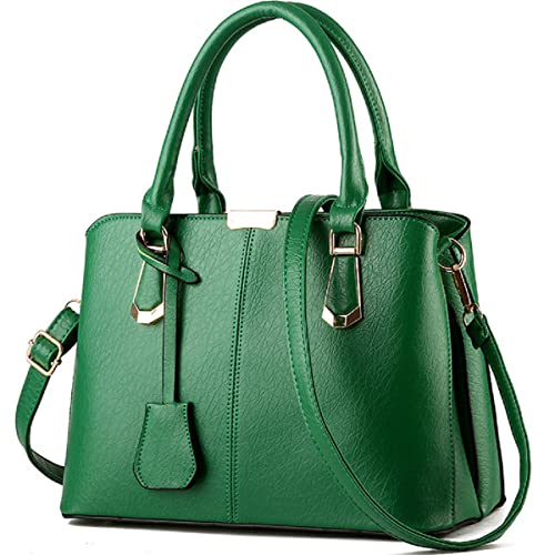 XingChen Purses and Handbags for Women Fashion Messenger Bag Ladies PU Leather Top Handle Satchel Shoulder Tote Bags Green