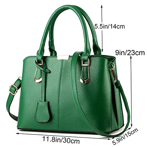 XingChen Purses and Handbags for Women Fashion Messenger Bag Ladies PU Leather Top Handle Satchel Shoulder Tote Bags Green