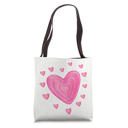 Hearts T Shirt Kids School Valentines Day Girls Boys Tote Bag