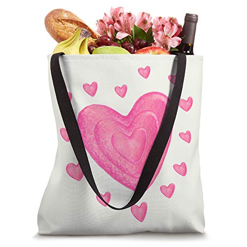 Hearts T Shirt Kids School Valentines Day Girls Boys Tote Bag