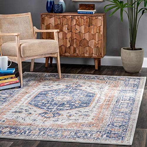 nuLOOM Vintage Jacquie Floral Area Rug, 8' x 11', Blue