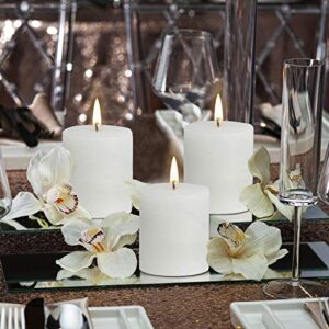 BOLSIUS Rustic White Unscented Pillar Candles - 2.75" X 3.25" Decoration Candles Set of 3 - Clean Burning Dripless Dinner Candles for Wedding & Home Decor Party Restaurant Spa- Aprox (80x68m)