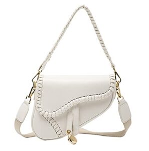 purfanree women trendy saddle shoulder bag clutch purse underarm handbag satchel handbag crossbody bag