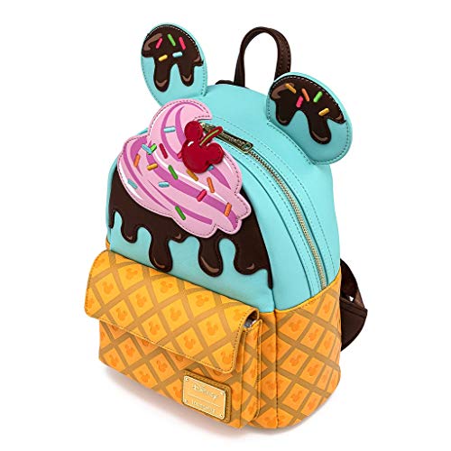 Loungefly Disney Mickey and Minnie Mouse Sweets Ice Cream Womens Double Strap Shoulder Bag Purse