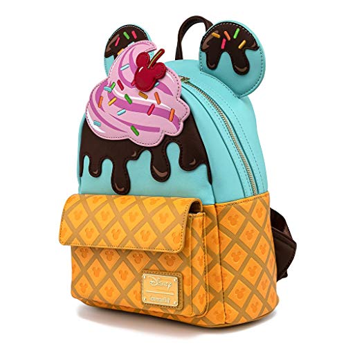 Loungefly Disney Mickey and Minnie Mouse Sweets Ice Cream Womens Double Strap Shoulder Bag Purse