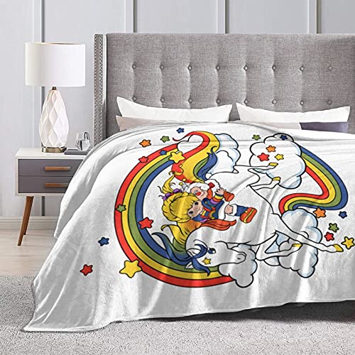 Qualet Rain-Bow Brite Ultra-Soft Micro Fleece Blanket Home Decor Throw Lightweight for Couch Bed Sofa 60"X50"