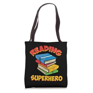 reading superhero i reading is my superpower tote bag