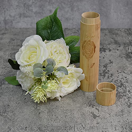 Set of 2 Eco Bamboo Scattering Urn Tube for Human-Pet Ashes, Small Urns for Human Ashes, Mini Biodegradable Spreading Urns for Adult Ashes Male Female Dog(9" x2”)