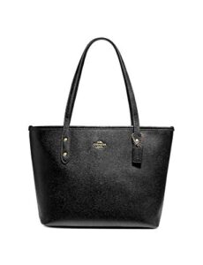 coach mini leather city zip tote purse – black – #22967