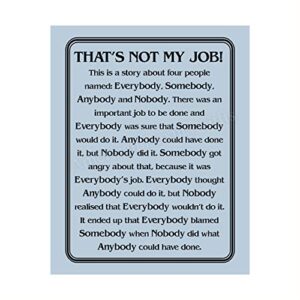 “that’s not my job”-motivational wall art sign-8 x 10″ humorous typographic poster print-ready to frame. ideal home-office-school-décor. great sarcastic desk & cubicle sign. perfect for teachers!