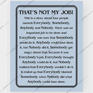 "That's Not My Job"-Motivational Wall Art Sign-8 x 10" Humorous Typographic Poster Print-Ready to Frame. Ideal Home-Office-School-Décor. Great Sarcastic Desk & Cubicle Sign. Perfect for Teachers!