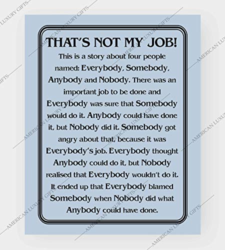 "That's Not My Job"-Motivational Wall Art Sign-8 x 10" Humorous Typographic Poster Print-Ready to Frame. Ideal Home-Office-School-Décor. Great Sarcastic Desk & Cubicle Sign. Perfect for Teachers!