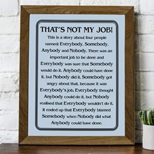 "That's Not My Job"-Motivational Wall Art Sign-8 x 10" Humorous Typographic Poster Print-Ready to Frame. Ideal Home-Office-School-Décor. Great Sarcastic Desk & Cubicle Sign. Perfect for Teachers!