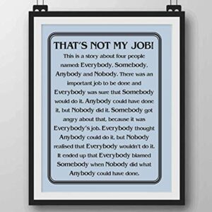 "That's Not My Job"-Motivational Wall Art Sign-8 x 10" Humorous Typographic Poster Print-Ready to Frame. Ideal Home-Office-School-Décor. Great Sarcastic Desk & Cubicle Sign. Perfect for Teachers!