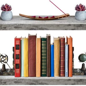 Sorbus Floating Shelf — Hanging Wall Shelves Decoration — Perfect Trophy Display, Photo Frames — Extra Long 24 Inch (Grey Engineered Wood)