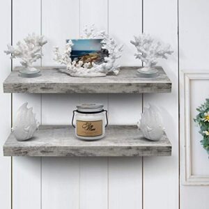 Sorbus Floating Shelf — Hanging Wall Shelves Decoration — Perfect Trophy Display, Photo Frames — Extra Long 24 Inch (Grey Engineered Wood)