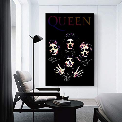 ZXCM Band Poster Queen Poster Canvas Art Poster and Wall Art Picture Print Modern Family Bedroom Decor Posters 12x18inch(30x45cm), 12 x 18 Inch