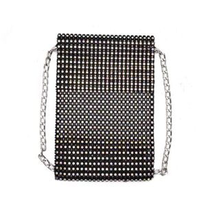 aibearty women girls sparkly rhinestone cell phone purse mini crossbody bag evening clutch shoulder bag with metal chain