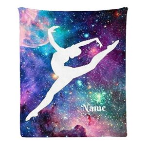 cuxweot custom blanket with name text personalized music dance galaxy soft fleece throw blanket for gifts (50 x 60 inches)