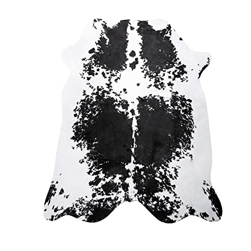 Terrug Cow Print Rug Black 2.3 x 3.6 Feet Faux Cow Hide Rug Animal Printed Area Rug Carpet for Home