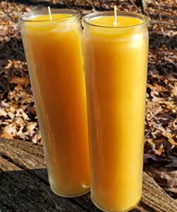 2 beeswax vigil meditation prayer alter candles burns up to 100 hours. pure michigan local beeswax. hypoallergenic candles