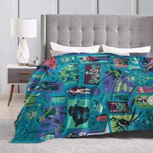 Haunted Mansion Flannel Blanket Lightweight Cozy Bed Blankets Soft Throw Blanket Fit Couch Sofa Suitable for All Season 60"X50"