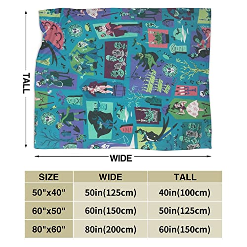 Haunted Mansion Flannel Blanket Lightweight Cozy Bed Blankets Soft Throw Blanket Fit Couch Sofa Suitable for All Season 60"X50"