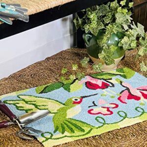 Jellybean Modern Indoor / Outdoor Mat Home Comfort Rugs 20" X 30" Rectangle Fuschia & Hummingbird