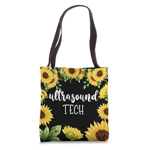 ultrasound tech sonographer sunflower tote bag