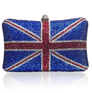 marc defang british union jack crystal handmade couture clutch (large rectangle)