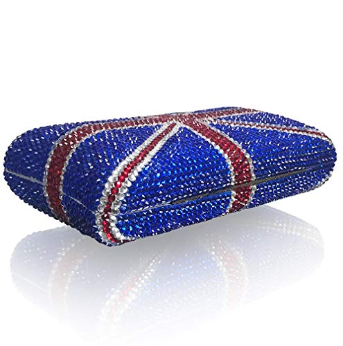 Marc Defang British Union Jack Crystal Handmade Couture Clutch (Large Rectangle)