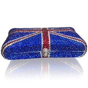 Marc Defang British Union Jack Crystal Handmade Couture Clutch (Large Rectangle)