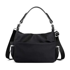 womens handbags crossbody bag lightweight nylon hobo purses casual shoulder messenger bag for grils waterproof black