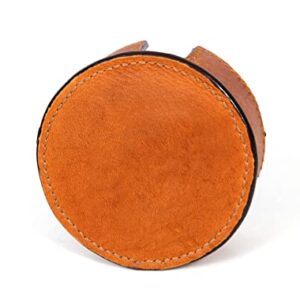 Leather Coasters for Drinks Set of 6 with Holder-Protect Your Furniture from Stains (Walnut)