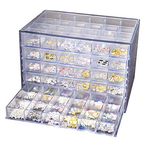 Nail Decoration Storage Box,120 Grids Transparent Nail Art Storage Box, 5-layer Drawer, Water and Dust Resistant, Elegant Appearance, Large Capacity, Beads, Nail Art Supplies Sequence Organizer