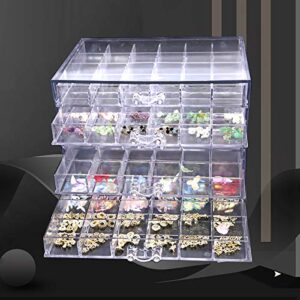 Nail Decoration Storage Box,120 Grids Transparent Nail Art Storage Box, 5-layer Drawer, Water and Dust Resistant, Elegant Appearance, Large Capacity, Beads, Nail Art Supplies Sequence Organizer