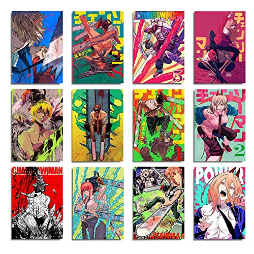 xuankumaibao Chainsaw Man Poster 12 PCS 10x14Inch HD Photo Chainsaw Man Merch