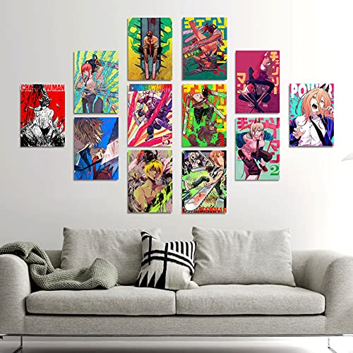 xuankumaibao Chainsaw Man Poster 12 PCS 10x14Inch HD Photo Chainsaw Man Merch